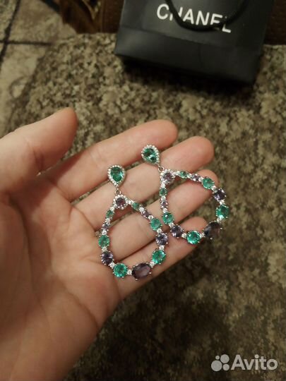 Серьги с кристаллами