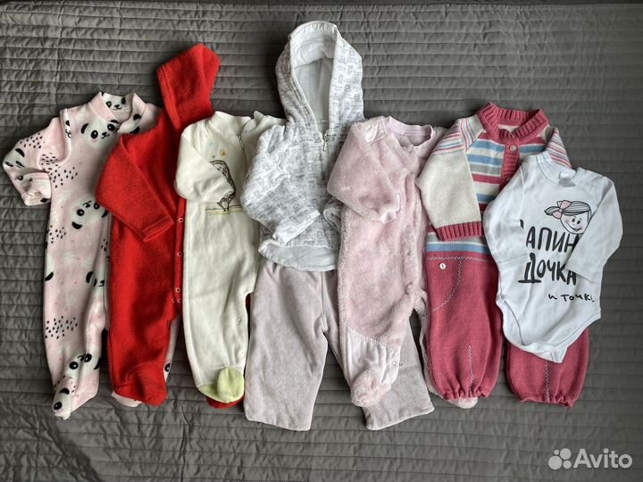 Одежда для девочки пакетом 68 74 комбинезоны