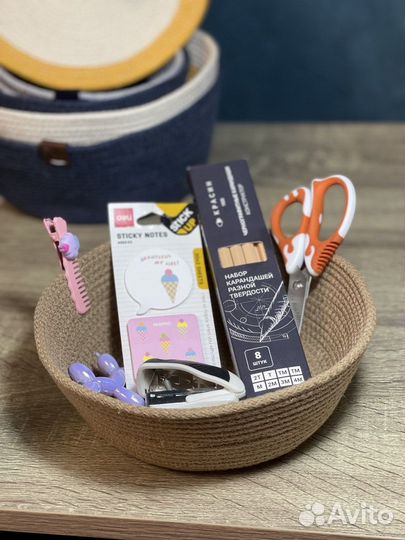 Плетеные корзинки из хб шнура