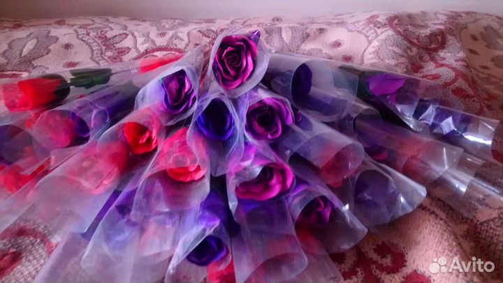 Розы из мыла