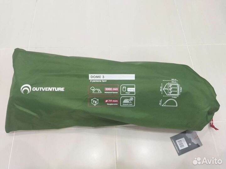 Новая 3 местная палатка Outventure Dome 3