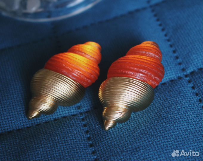 Клипсы Ben-Amun янтарные ракушки