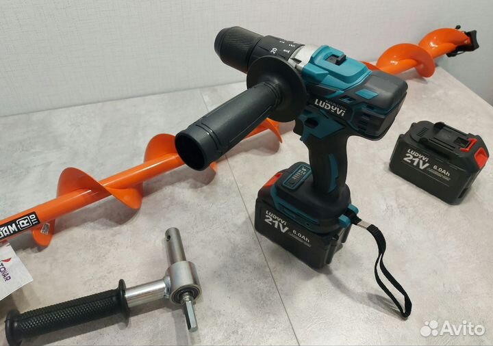 Шуруповерт Ludyvi 6Ah ледобур, Тонар Мотошторм 110