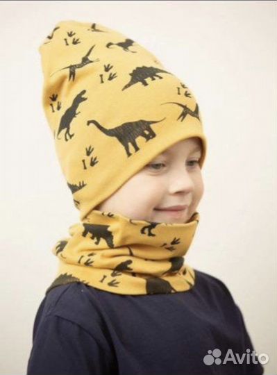 Шапка+снуд для мальчика