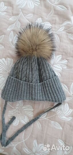 Шапка зимняя с натуральным помпоном 48-50