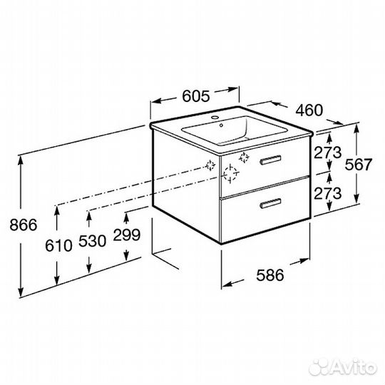 Тумба без раковины Roca zru9000028 Белая