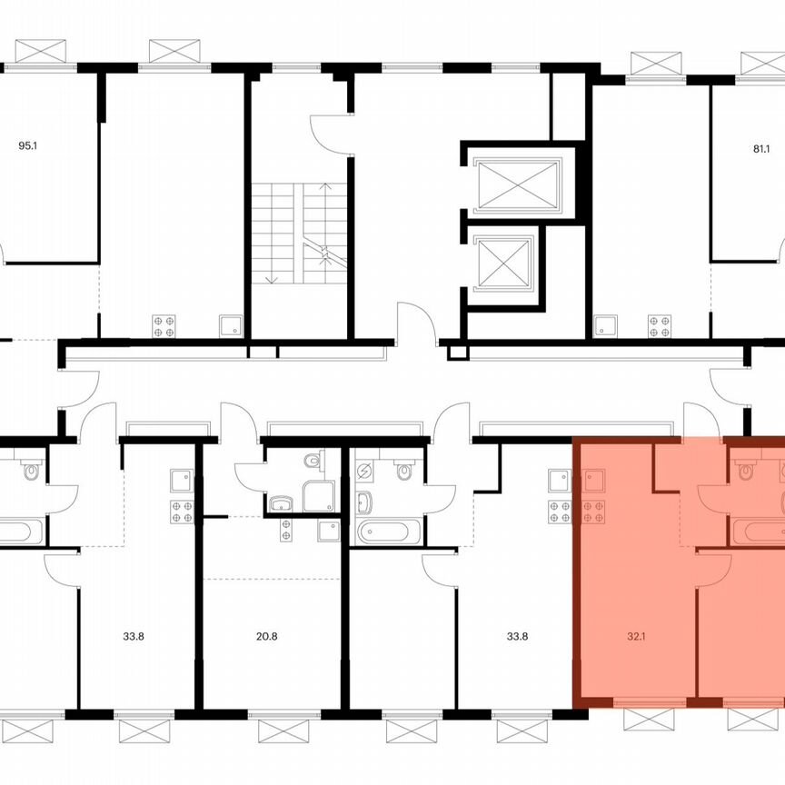 1-к. квартира, 32,1 м², 10/11 эт.