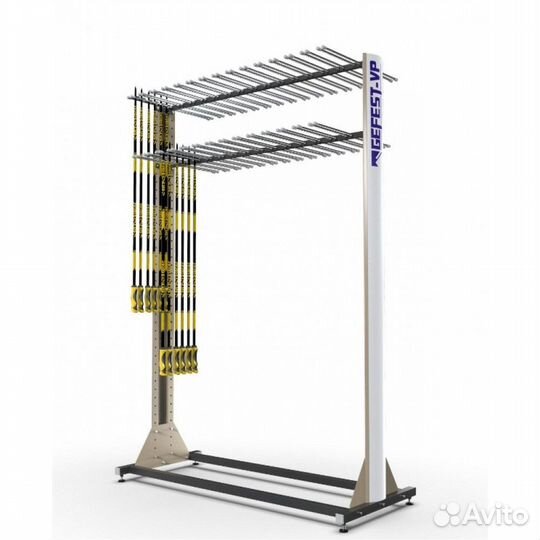 Стеллаж Премиум для лыжных палок, двухсторонний 219х215х67см LPP-328