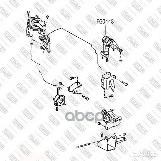 Опора двигателя toyota corolla -06 задн. FG0448