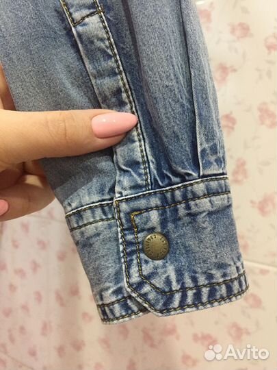 Джинсовая рубашка на девочку 8-10 лет