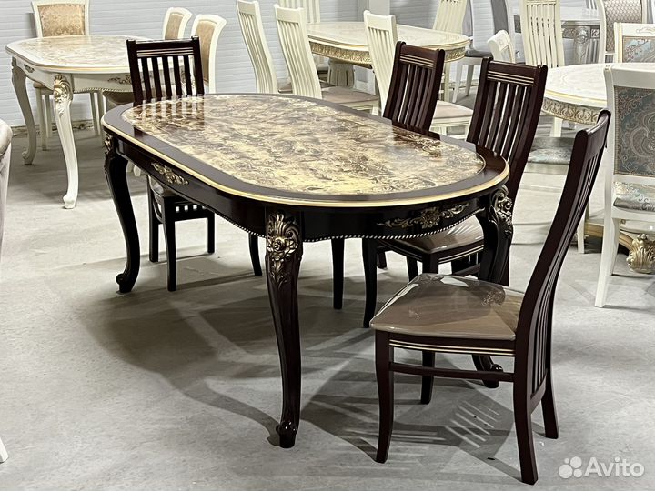 Стол обеденный овальный раздвижной