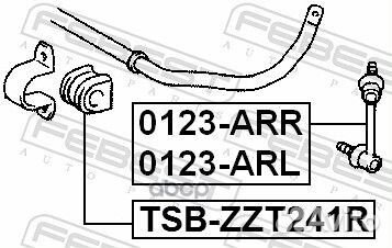 Втулка заднего стабилизатора d18 tsbzzt241R Febest