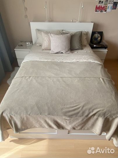 Кровать IKEA двухспальная с матрасом бу 140х200