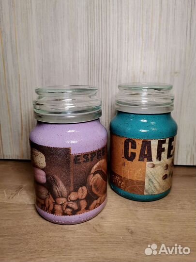 Кофейные банки. Декупаж