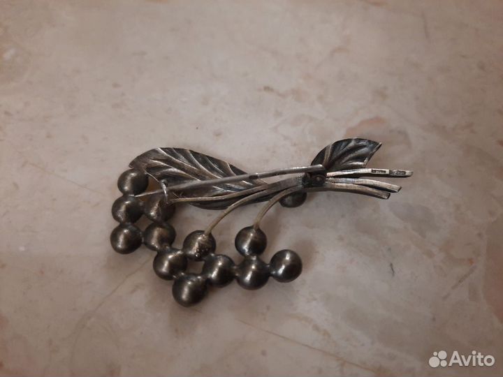 Брошь серебро СССР 875 пробы