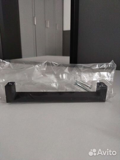 4 черные пластиковые мебельные ручки-скобы 128 мм