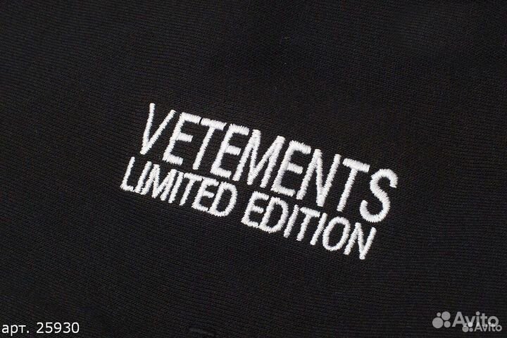 Худи Vetements blue hell star Черное