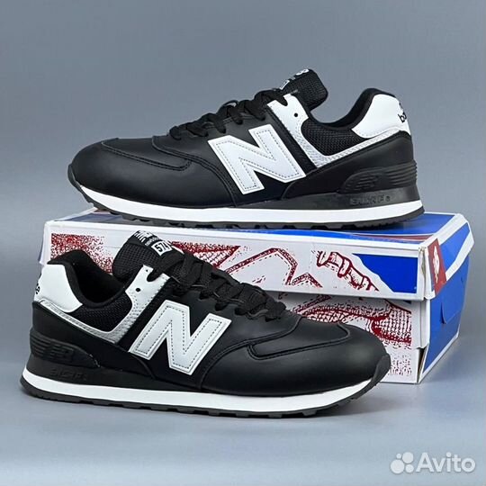 New Balance 574 Черная Кожа