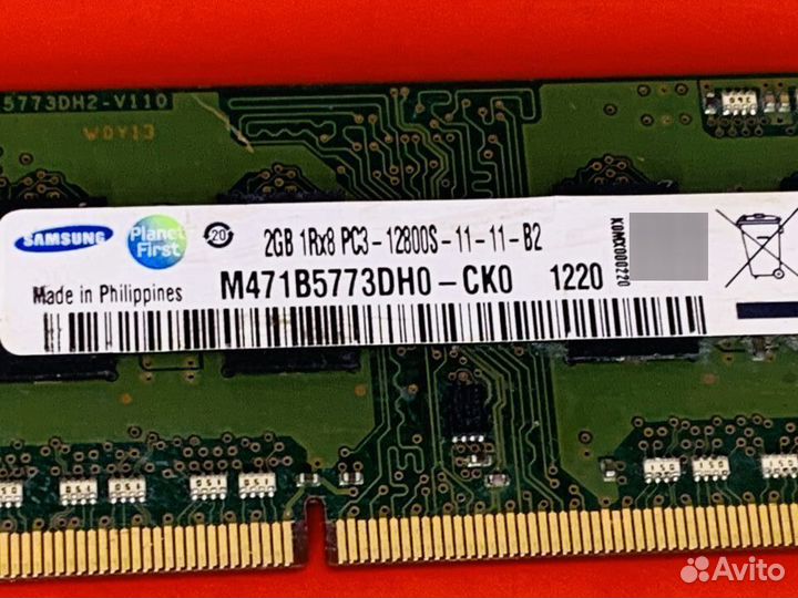 Озу DDR3 sodimm Samsung 2Gb 1600MHz (арт 1)