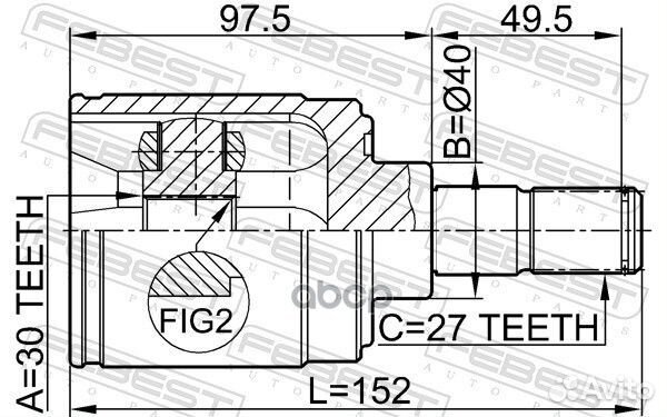 ШРУС внутренний левый 30x40x27 (honda accord CL