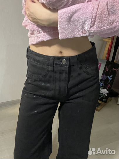 Джинсы прямые черные XS