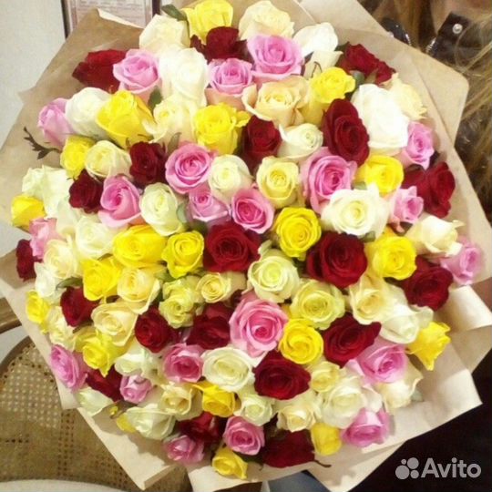 Розы микс 101 51 35 доставка букетов