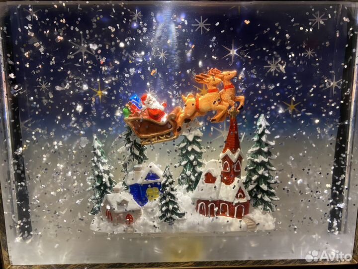 Новогодний музыкальный фонарь картина три вида