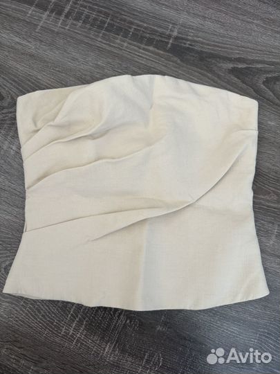 Топ zara новый песочного цвета xs