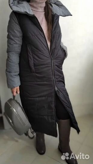 Пуховик длинный для беременных 48