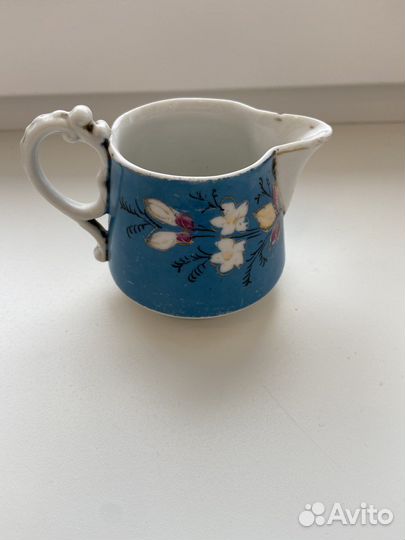 Тарелка и сливочник 19 века Кузнецовский фарфор