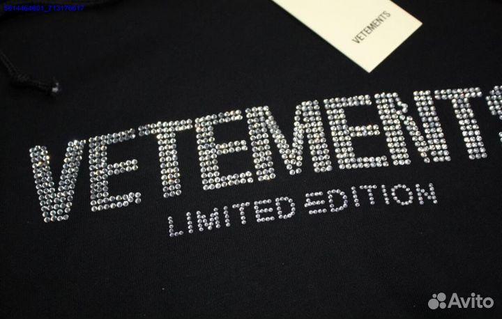 Худи vetements oversize со стразами (Арт.48614)