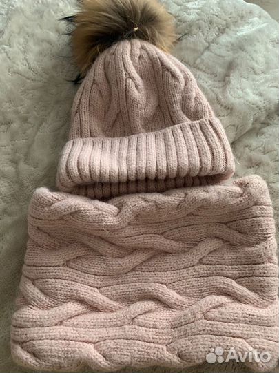 Теплые шапка и шарф детские