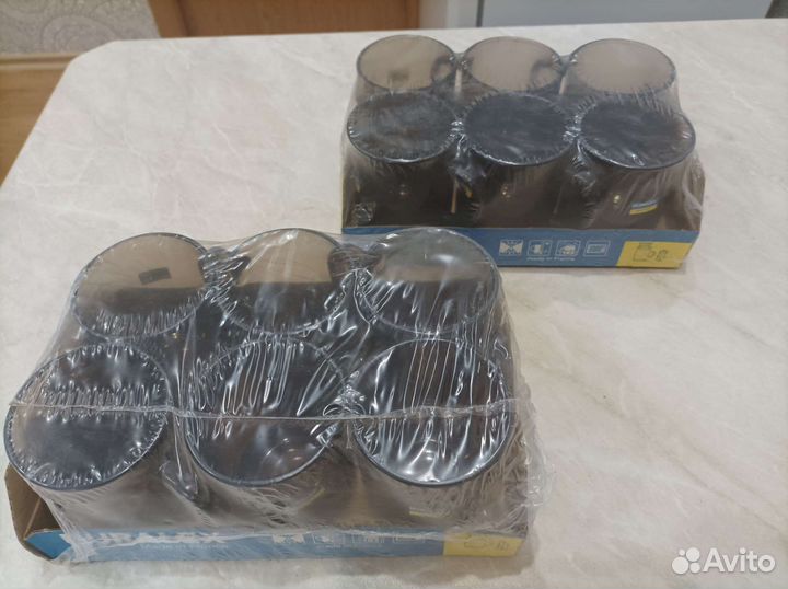 Набор кружек из тёмного стекла