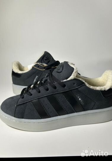 Кроссовки Adidas Campus Grey с мехом