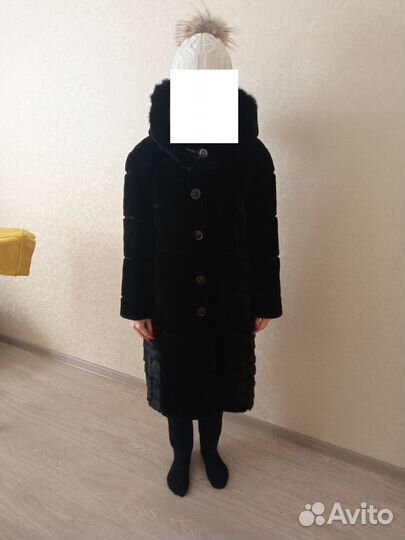 Шуба мутоновая с вставками из норки