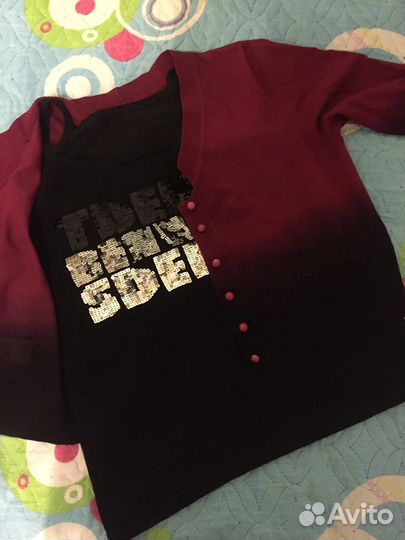 Комплект: топ с кофточкой и юбка. Новый