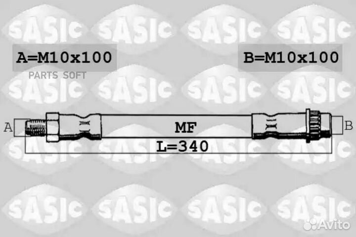 Sasic SBH0287 Шланг торм.peugeot mazda 206 206CC 2