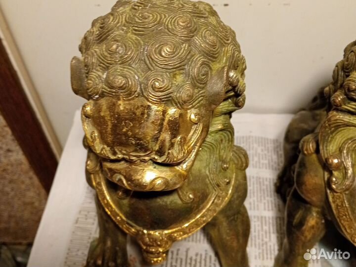 Собаки фу охранники бронза