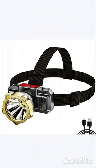 Налобный фонарик аккумуляторный новый