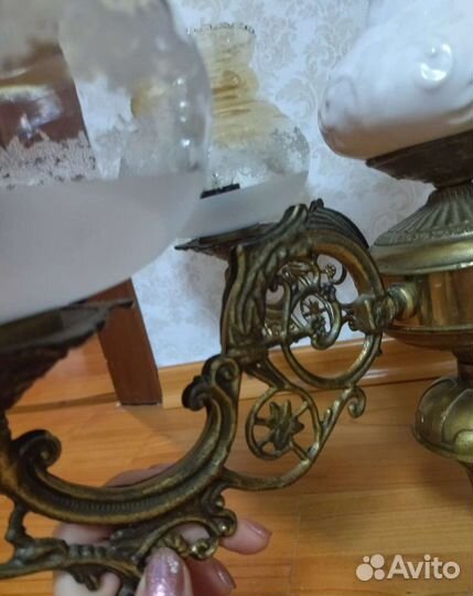 Винтажная люстра бронза. Антикварная Югославия