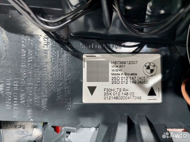 Фонарь на крышке багажника правый F30 BMW F30