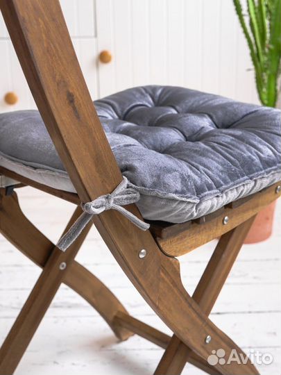 Подушка на стул с завязками 40х40