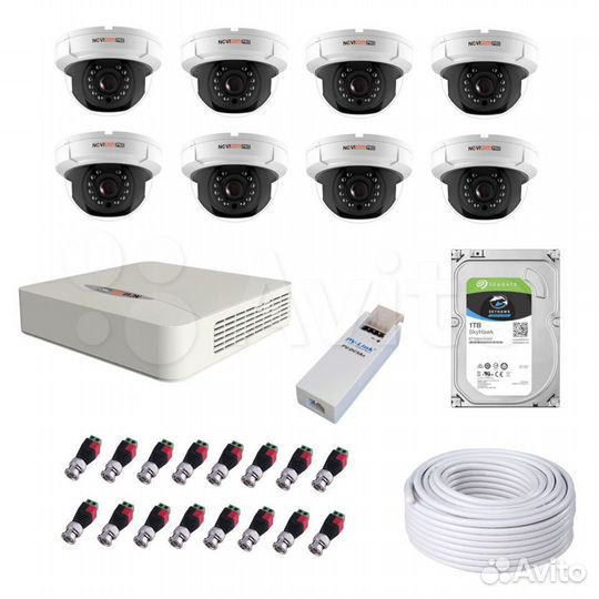 Видеонаблюдение (комплект 8 AHD видеокамер 2 Mpix)
