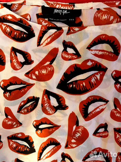 Женская кофточка/ блузка с поцелуями y2k Gal