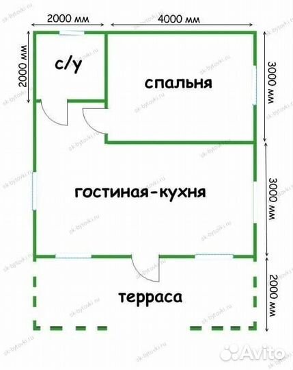 Каркасный дом 8х6м с террасой