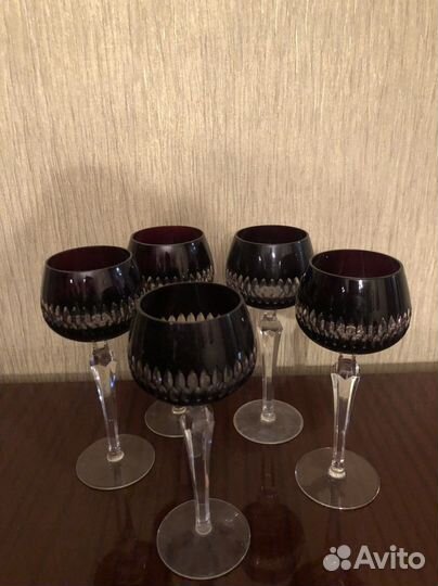 Цветной Хрусталь Фужеры 5 штук