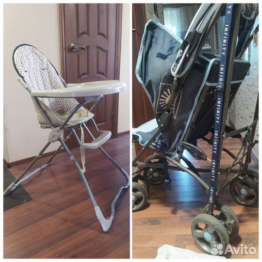 Коляска прогулочная, стул для кормления