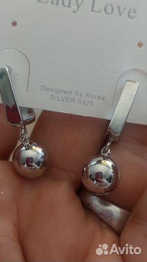 Серебряноые шарики серьги
