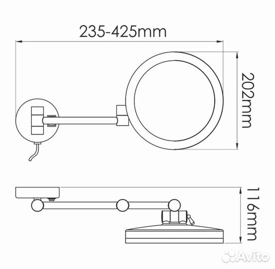 Зеркало с LED-подсветкой, K-1004