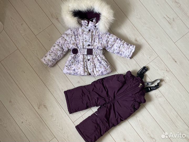 Зимний костюм для девочки размер 74